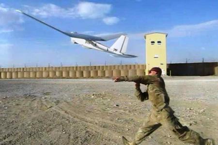 Puma UAV is launched by member of 6/8 Cav at FOB Shank, Afghanistan