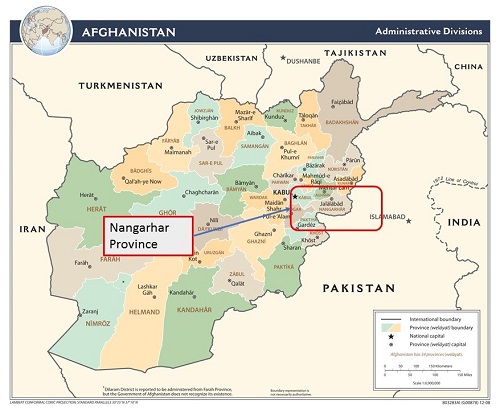 Map Nangarhar Province Afghanistan
