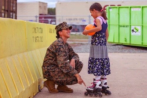 Marine Talks with Afghan Girl