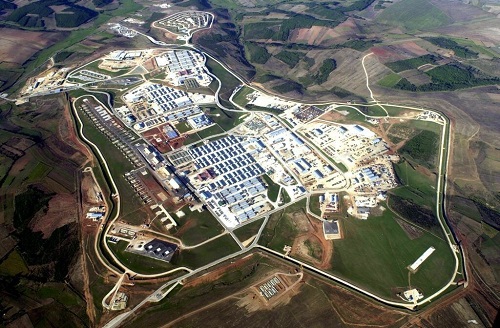 Aerial view of Camp Bondsteel, Kosovo