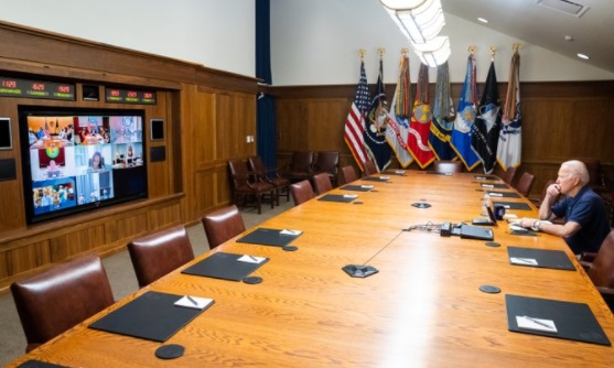 Biden conducting meeting with staff about Kabul NEO.