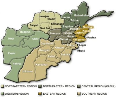 Map of Afghanistan Provinces