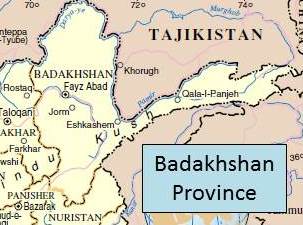 Map of Badakhshan Province Afghanistan
